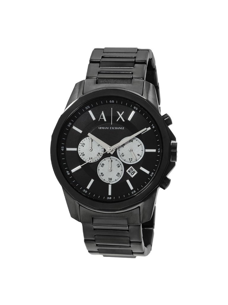 Nwt Armani Exchange Banks Chronograph Quartz Black Dial Men's Watch